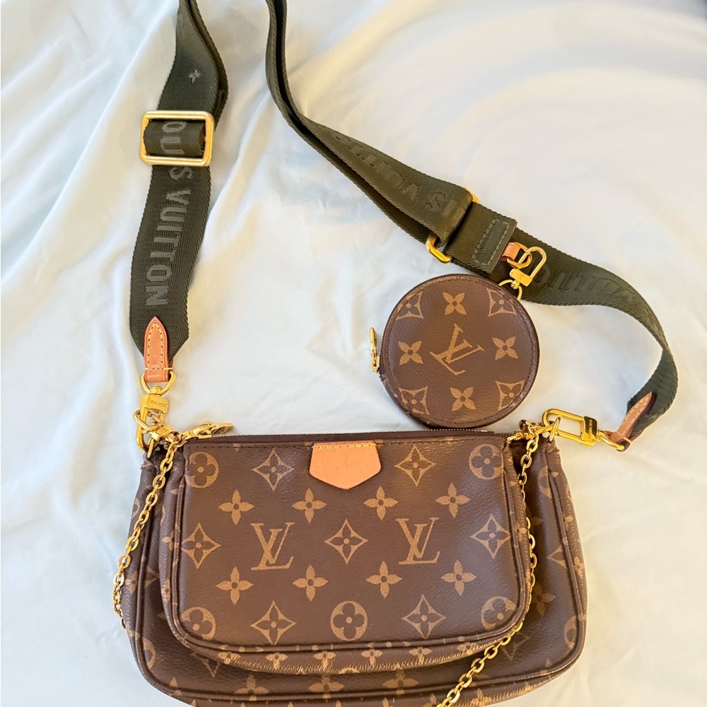 Louis Vuitton Brown Monogram Crossbody with Gold Accents